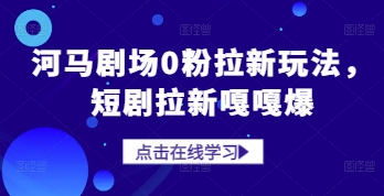 河马剧场0粉拉新玩法,短剧拉新嘎嘎爆好项目网-专注分享网络创业项目落地实操课程 – 全网首发_高质量创业项目输出好项目网