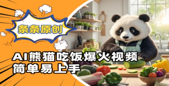 Ai熊猫吃饭爆火视频,条条原创,简单易上手好项目网-专注分享网络创业项目落地实操课程 – 全网首发_高质量创业项目输出好项目网